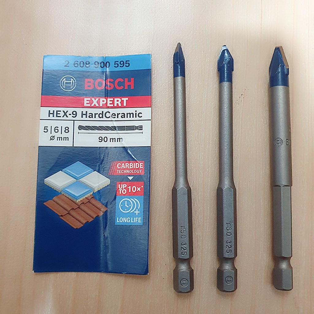 Bộ 3 Mũi Khoan Gạch Cứng HEX-9 Bosch. 5-6-8MM