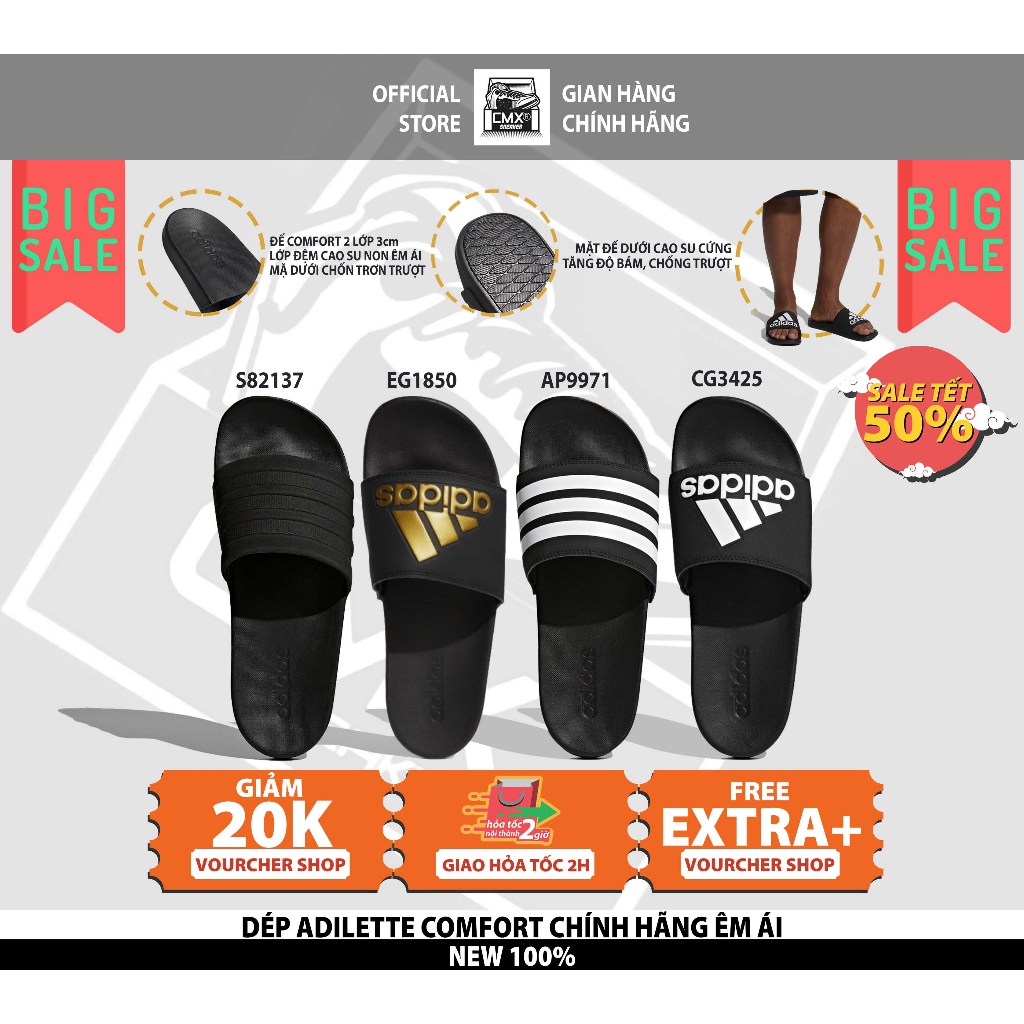 Dép 𝘼𝒅𝙞𝒅𝙖𝒔 Adilette Comfort 𝘾𝙃𝙄́𝙉𝙃 𝙃𝘼̃𝙉𝙂