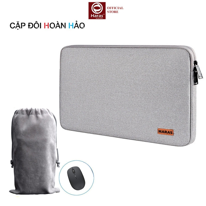 COMBO Túi Chống Sốc Bảo vệ, Chống Thấm Nước Laptop HARAS HR01 Và Túi Đựng Chuột Laptop HARAS