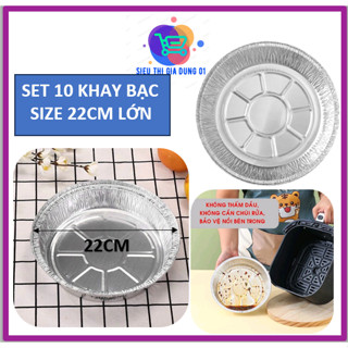 (Giá Sỉ HCM) Set 30 khay bạc lót nồi chiên không dầu size lớn 22cm