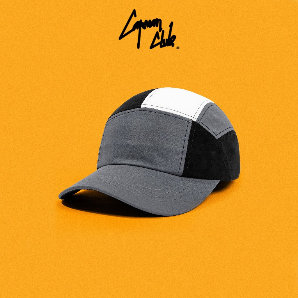 Mũ lưỡi trai phối màu xám đen trắng phom 5panel CM48