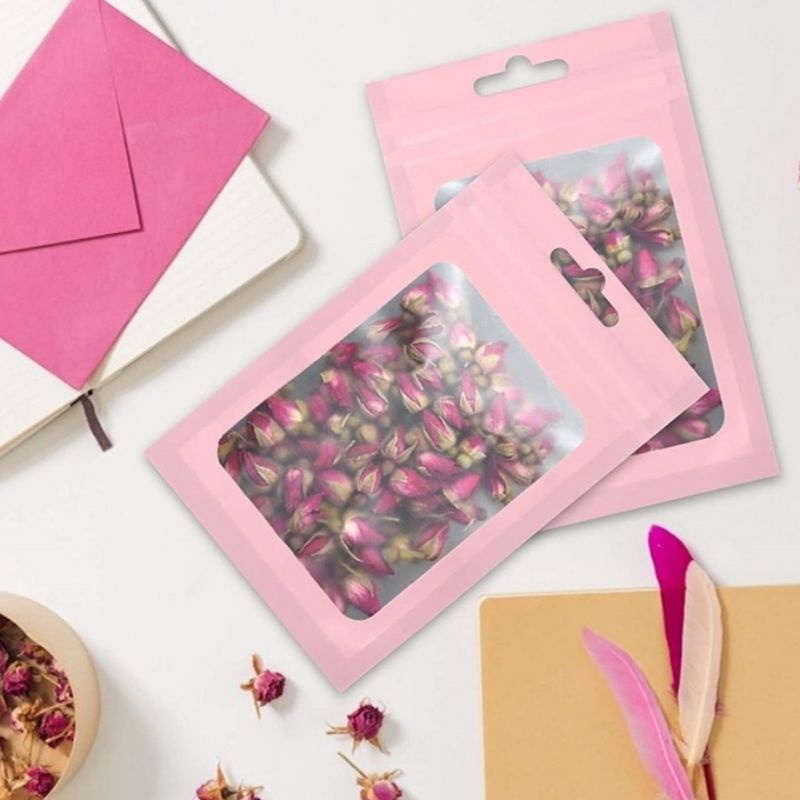 10 Túi zip hồng 10x15cm nhám