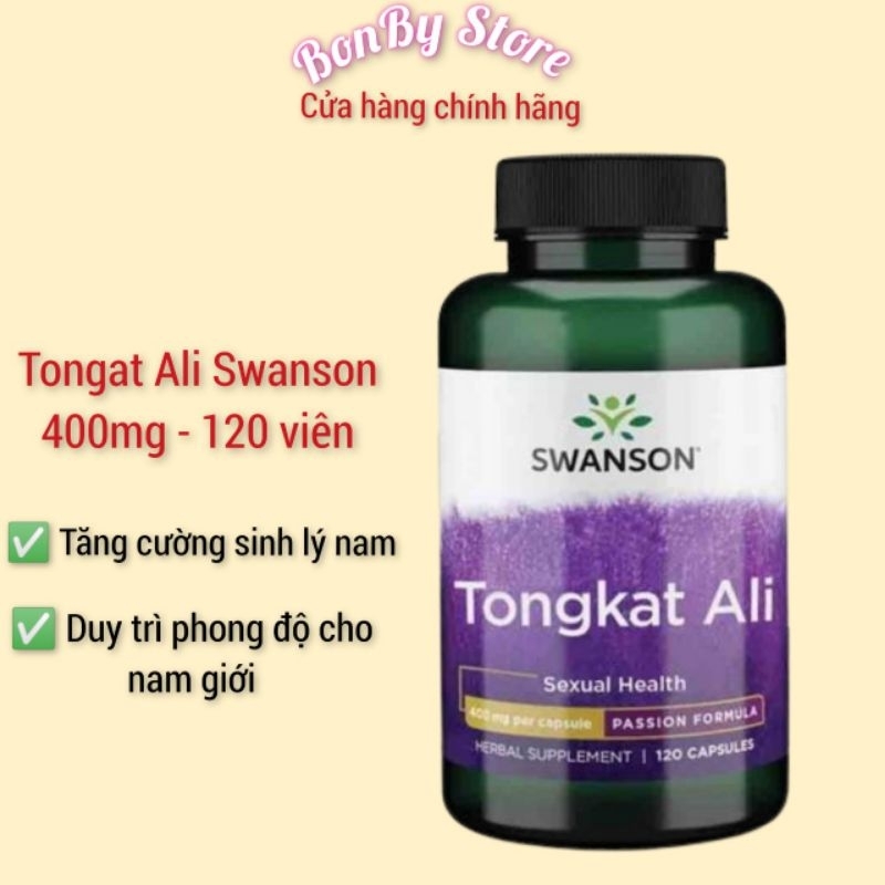 Viên uống tăng cường sinh lý nam Tongat Ali 400mg 120 viên Swanson.
