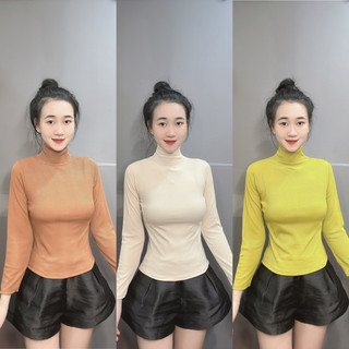 Áo cổ lọ tăm lạnh ủ kem vải mát mịn không bai dão không xù, trending xu hướng áo ủ kem
