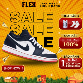 Giày air jordan 1 retro low ‘obsidian ember glow’ 553558-481 chính hãng giành cho nam nữ, jordan 1 authentic flex shop