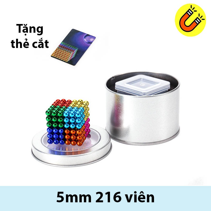 Bộ Bi Xếp Hình 6 màu 216 viên đường Kính 5mm tặng thẻ cắt