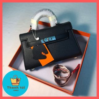 Túi xách h.m mini cao cấp da lì full box tặng khăn lụa