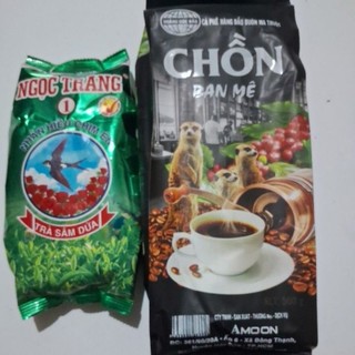 Cà phê chồn ban mê 500g +1goi trà sâm dứa ngọc trang 70g
