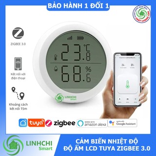 [HỎA TỐC] Cảm Biến Nhiệt Độ Độ Ẩm Có Màn Hình Tuya Zigbee 3.0 Hiển thị nhiệt độ độ ẩm trên màn hình, trên điện thoại