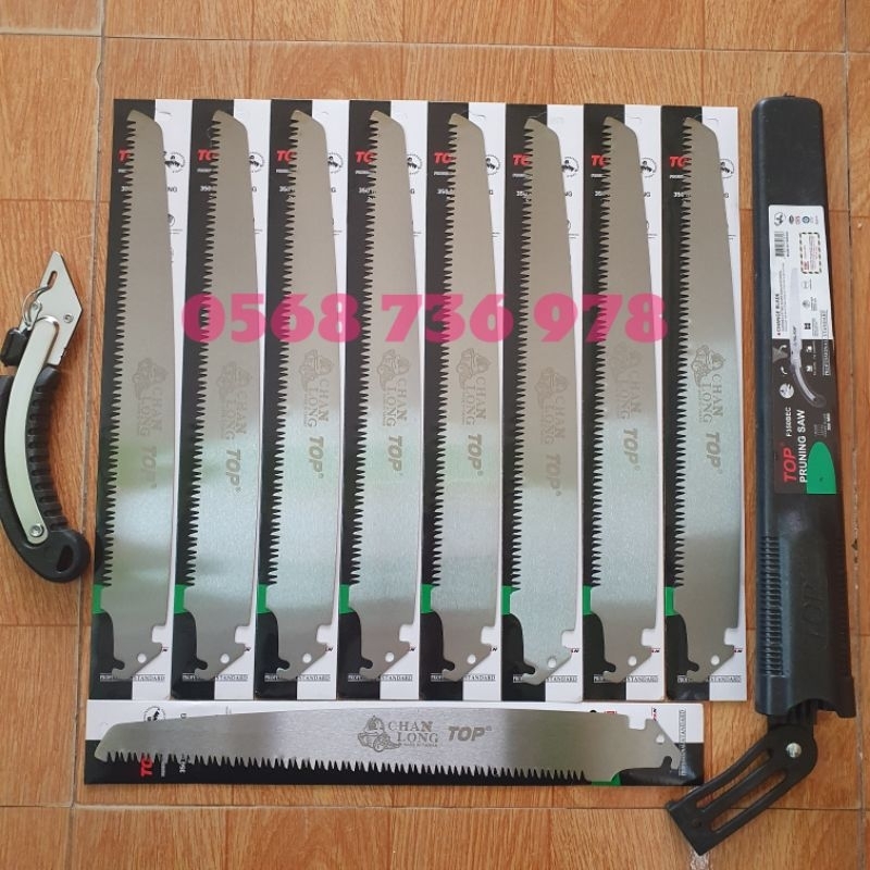 Combo cưa Top cầm tay gồm 9 lưỡi cưa và cán - Thép SK5 - Bền bỉ, sắc bén