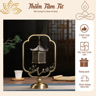 Lư đốt trầm, lư chuông đốt trầm bằng đồng phong thủy,đế đốt trầm để bàn, trưng bày, deco sang chảnh