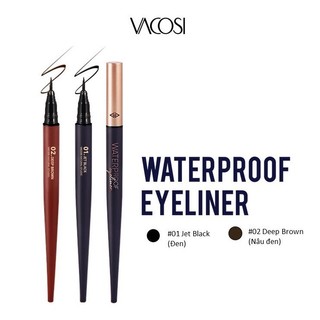 Bút kẻ mắt nước vacosi natural studio waterproof eyeliner siêu lì 5ml