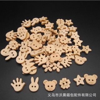 Cúc gỗ trang trí nhiều hình dáng siêu cute