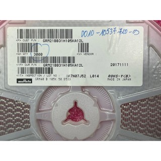 1uf 50v 10%	b 0805 / 2012 tụ điện murata grm21bb31h105ka12l