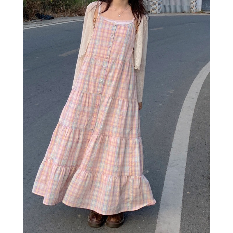 ĐẦM CARO MÀU KẸO NGỌT DÁNG XOÈ