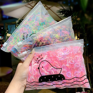 Set 1000 chun buộc tóc nhiều màu cho bé kèm túi zip