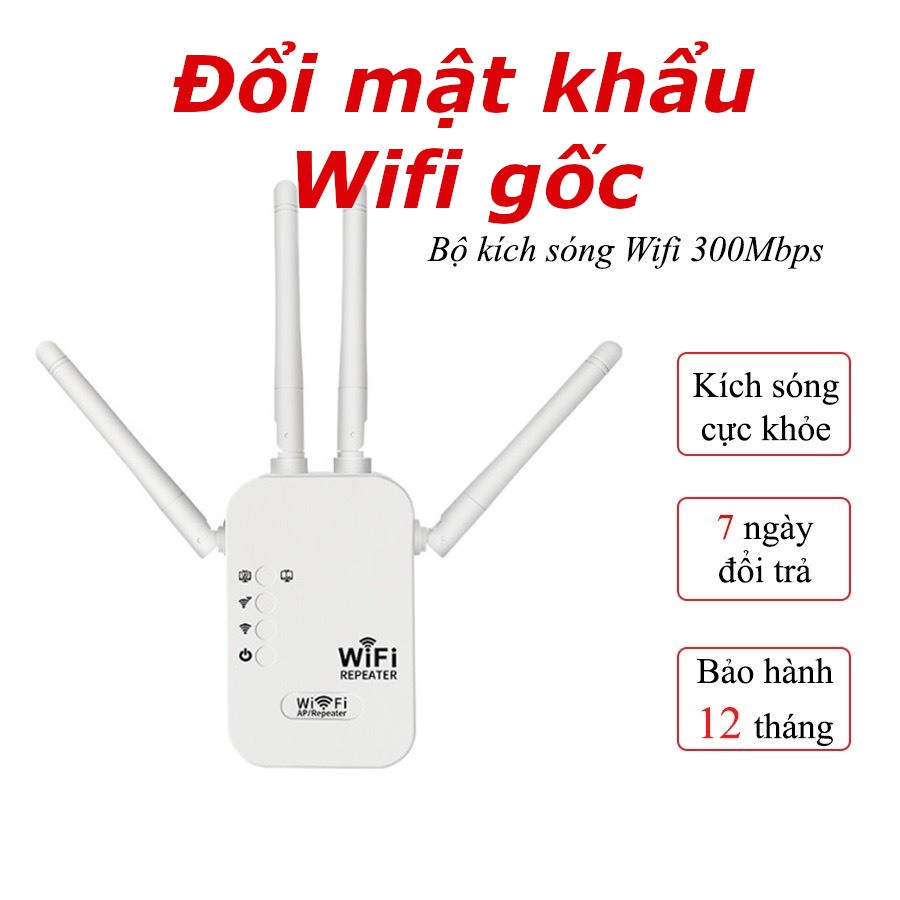 Kích sóng Wifi 4 râu tốc độ cao 300Mbs đổi mật khẩu gốc Mở rộng vùng phủ sóng Có cả phát Wifi từ dây Lan 1200Mbs | BigBuy360 - bigbuy360.vn