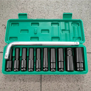 Bộ tuýp dài 1/2 thép đen dài 11 chi tiết cần cong L cao cấp