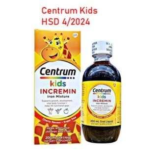 Siro (200ml) giúp ăn ngon miệng và hấp thu tốt hơn cho trẻ từ 6 tháng tuổi Centrum Kids Incremin Iron Mixture, Úc