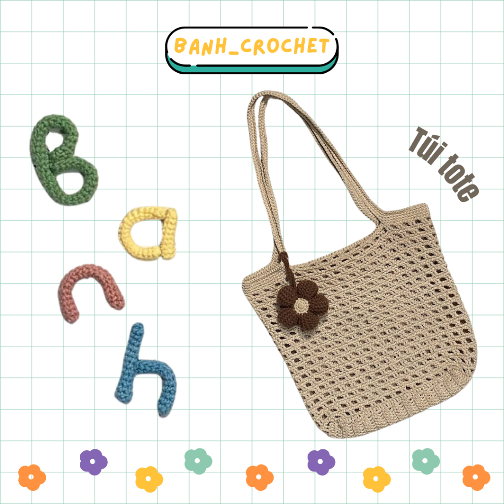 Túi tote lưới vintage
