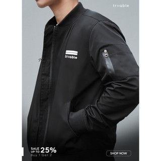 Áo Bomber Jacket Triiable Fullsize Basic Tối Giản