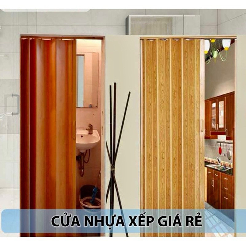 [Hỏa Tốc HCM] Cửa Xếp, Cửa Nhựa Nhà Vệ Sinh Dày Dặn Giá Rẻ Đủ Kích Thước, Tặng Hít Nam Châm