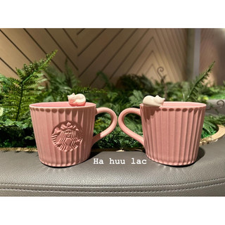 Ly sứ pink - mèo trắng - bst valentine starbucks Vietnam 2024