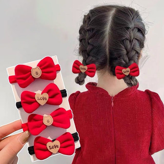 Dây cột tóc nơ nhung đỏ xinh xắn phong cách hàn quốc