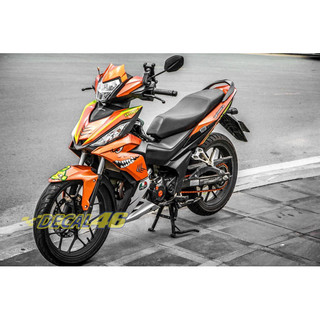 Tem trùm xe Winner cam trắng cá mập 150 V1, độ thiết kế team dán phủ decal xe máy giá rẻ đẹp
