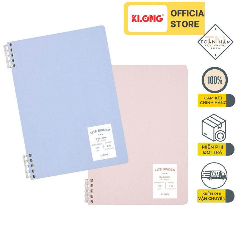 Vở còng nhựa 2 đầu Dash Caro KLONG B5 - 120 trang (MS: 809)