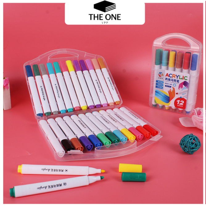Bộ bút màu acrylic - Hành trình khám phá nghệ thuật. Bộ bút maker acrylic 12/24/36/48 PCS. VPP The O