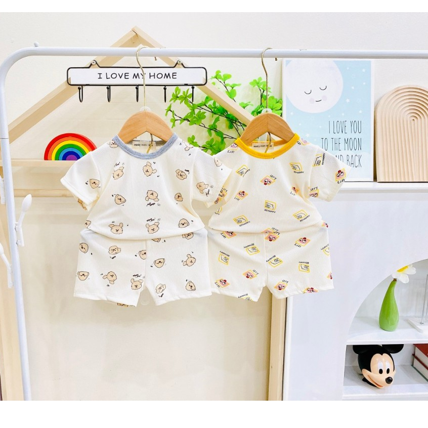 Bộ quần áo cộc tay tăm lạnh cho bé trai, bé gái BC11.3