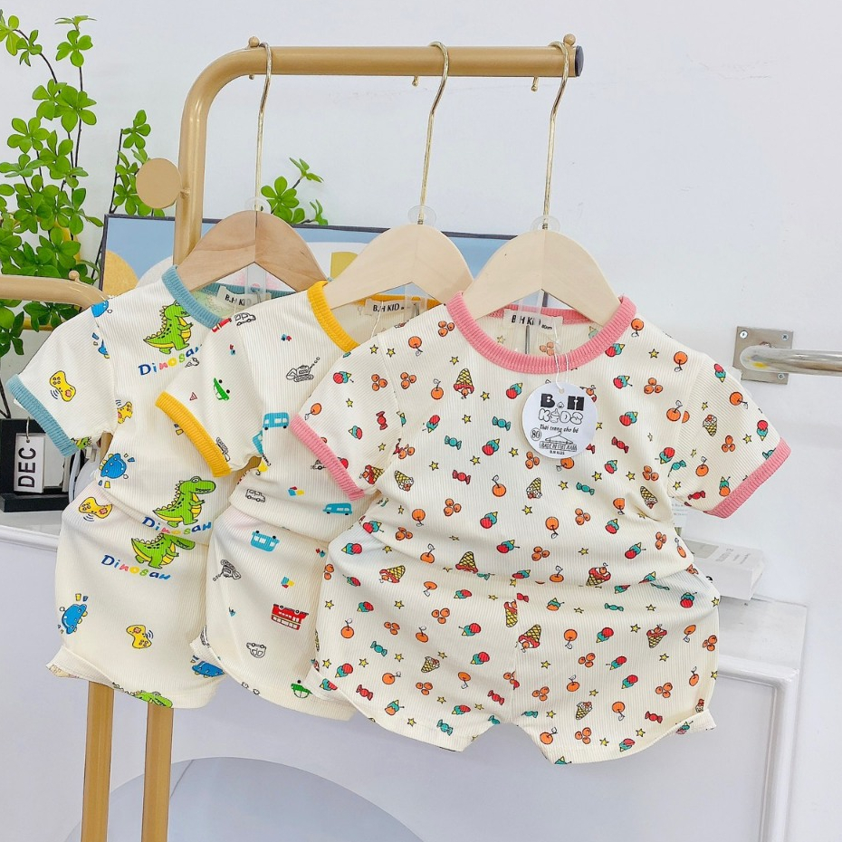 Bộ quần áo cộc tay tăm lạnh cho bé trai, bé gái BC11.3