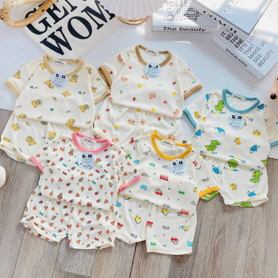 Bộ quần áo cộc tay tăm lạnh cho bé trai, bé gái BC11.3