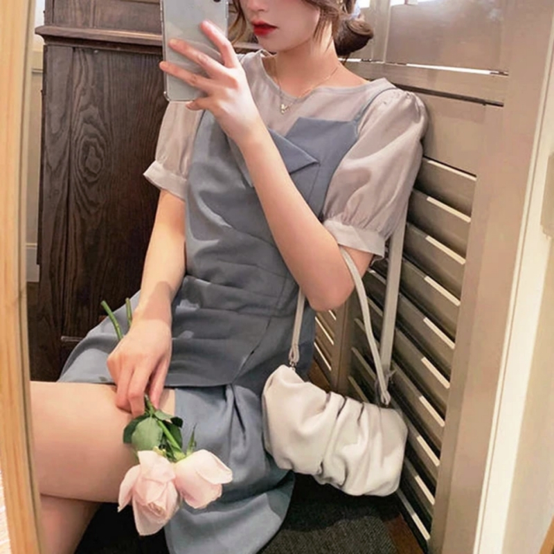 Đầm Nữ Thanh Lịch Giả Set Nhún Eo (SizeM)