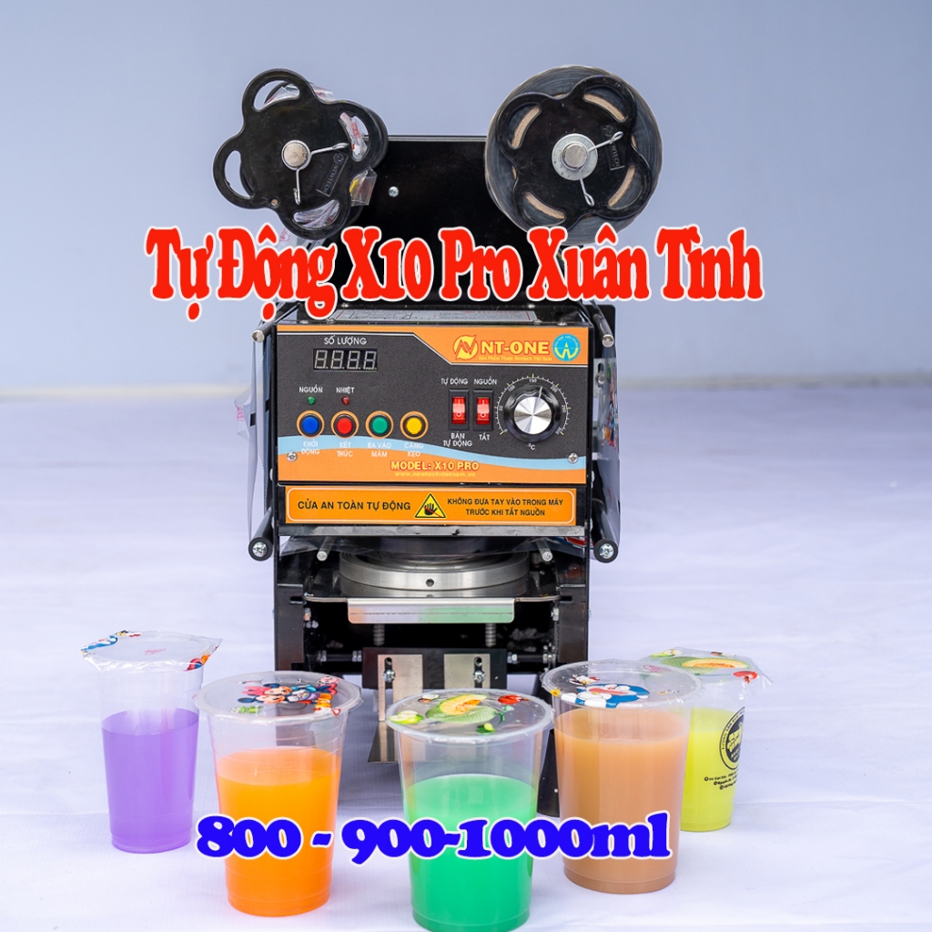 Máy Ép Ly Tự Động 1 Lít Chính Hãng Xuân Tình X10 Pro Tặng Keo 1300 ly - Tặng Vòng Nhôm 9,5cm