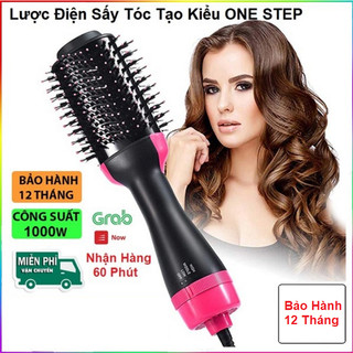 Lược Điện ONE STEP, Lược Điện Xoay 360 Sấy Tóc Sấy Cụp Cao Cấp Đa Năng - uốn - duỗi - làm xoăn