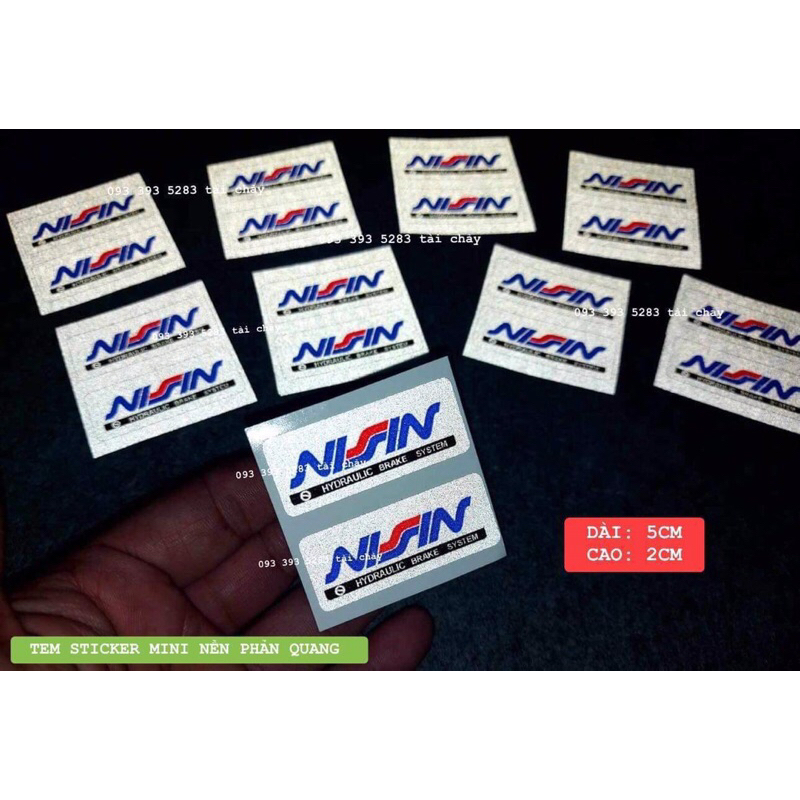 [ 1 CẶP ] TEM STICKER MINI NỀN PHẢN QUANG DÁN TRANG TRÍ XE