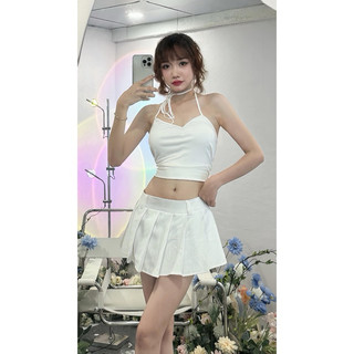 CHÂN VÁY XẾP LI LƯNG THẤP Y2K