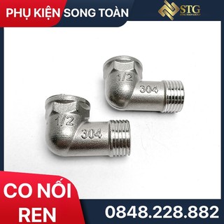 Co ren inox 21 co điếu inox ren trong ren ngoài 21 inox 201 304