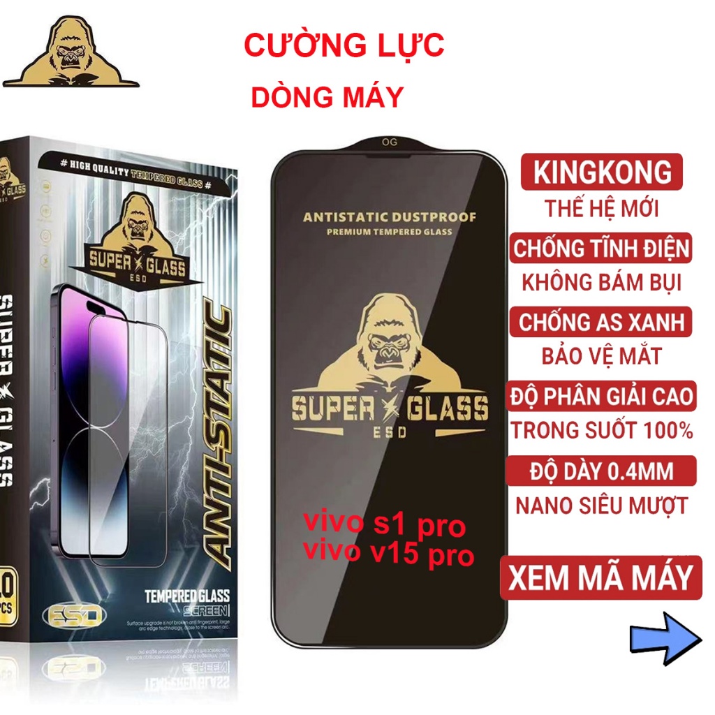 Kính cường lực vivo V15 PRO / S1 PRO (ô 48) super kingkong full màn / miếng dán