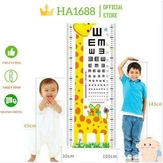Decal dán tường thước đo chiều cao cho bé, Decal tranh đo,theo dõi chiều cao HA1688