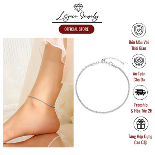Lắc chân nữ bạc bạch kim S925 thanh lịch Loynie Jewelry, vòng chân bạc bạch kim dành cho nữ dễ thương