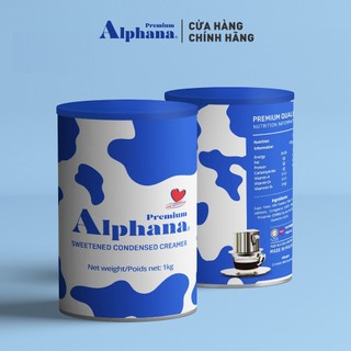 Combo 3 lon sữa đặc có đường Premium Alphana nhập Malaysia lon 1kg giàu protein vitamin A D3 B1 - không Cholesterol