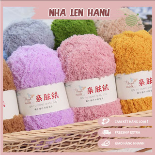  Len Bông Xù Lông Cừu Siêu Mềm Mịn - An Toàn Cho Bé (cuộn /50gr)