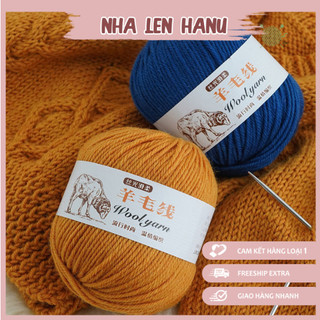HD]Len lông cừu Wool yarn loại 1-an toàn và mềm mịn ( cuộn/50gr)