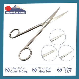 Kéo y tế thẳng/cong nhọn/tù 14, 16, 18, 20 dùng trong y tế, spa làm đẹp - thiết bị y tế Nguyễn Sơn