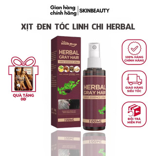 Xịt đen tóc linh chi HERBAL - HERBAL chai xịt đen tóc tiện lợi, nhỏ gọn, kích đen tóc an toàn, hiệu quả - SKIN BEAUTY