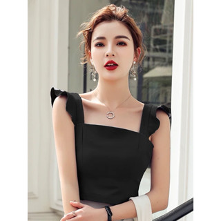 A11 Áo crop top hai dây tay bèo cổ vuông nhà KOCHY có may theo số đo