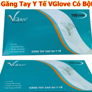 Bao Tay  Su Y Tế Vglove Hộp 100 Chiếc không bột  - Size S/M/L hàng chính hãng công ty khải hoàn.